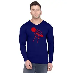 ALLEN BLACK Men's Round Neck T-Shirt Comfortable & Stylish Men's T-Shirt Idea for Gym, Sports, Casual Outings, or Lounge Wear - Large$5125 Navy Blue