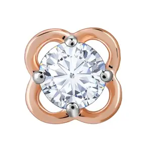 GIVA 18K Rose Gold Floral Diamond Nose Pin|Valentine Gift for Girlfriend Wife Women & Girls| With Certificate of Authenticity & BIS-Hallmarked Gold Jewellery