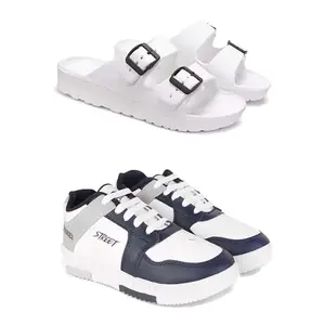 DRACKFOOT Men's Stylish Casual Shoes | Comfortable & Trendy Daily WearPremium Casual Shoes for MenGR-SPO-(2-Combo)-3113-1075-10 Multicolor