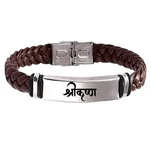 M Men Style Shri Krishna Braided Leather Weave Bracelets for Mens Women Magnetic Lock Clasp Genuine Bracelet Wristband Vintage Cuff Jewelry Friendship Couple SBr2024219