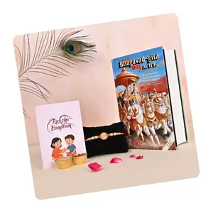 Poorak Religious Assorted Rakhi Gift Set – Ganesha Rakhi with English Geeta & Roli Chawal