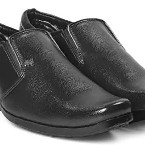 Fasczo Men's Formal Shoes Premium Genuine Leather Derby lace-up Formal Classic Breathable Dress Shoes (Black, Size 6)