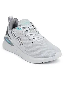 ABROS Nile-On Running Sports Shoes Breathable Upper Mesh with Eva Sole Memory Foam Insole Casual Walking & Gym Shoes for Mens (L.Grey/D.Grey 9)