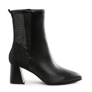 London Rag Mesh Detail Pointy Ankle Boots