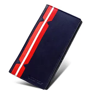 ABYS Genuine Leather Navy Blue-Red Wallet for Women (3273BLRD-2)