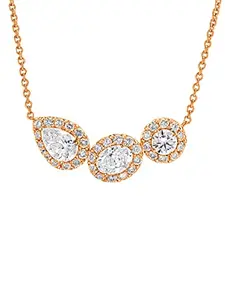 MINUTIAE Stylish Pendant Necklace With Austrian Cubic Zirconia For Women And Girls With Extendable Chain(Rose Gold)