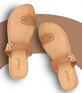 WALKAROO 13814 Womens Fashion Sandals for Casual Wear & Regular Use - Tan