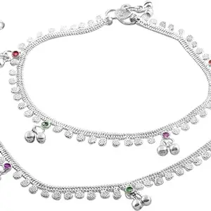 Lila Traditional Trendy Jewellery All Occassions Anklets Payal Pair for Women/Girls Alloy Anklet (Pack of 2)(Bzr_Payal-120-NecklesChandakG(1-Pair))