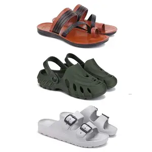 DRACKFOOT Men's Sandals | Lightweight Wear| Stylish & Easy to Wear For Men's GR-SAN-(3-COMBO)-3151-3137-3114-8
