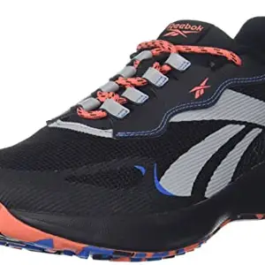Reebok Men Mesh Craze Runner Running Shoes BLK-Flat Grey- SEMI Orange Flare-Horizon UK 7