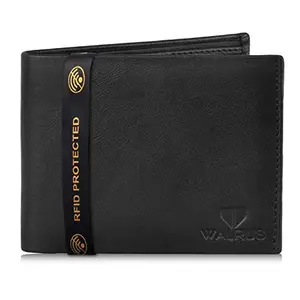 Walrus Imperial-VI Black Leather Men Wallet with RFID Protection