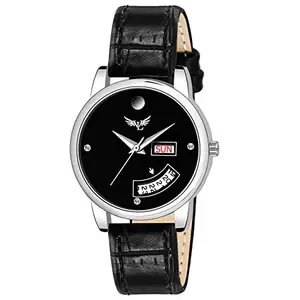 VILLS LAURRENS VL-1215 Black Day and Date Formal Watch for Women and Girls