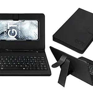 ACM Keyboard Case Compatible with Realme Gt Master Edition Mobile Flip Cover Stand Direct Plug & Play Device for Study & Gaming Black
