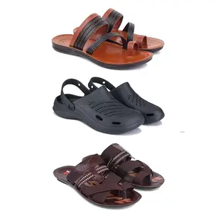 DRACKFOOT Men's Sandals | Lightweight Wear| Stylish & Easy to Wear For Men's GR-SAN-(3-COMBO)-3151-3146-3127-10