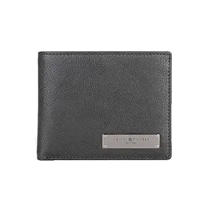 Tommy Hilfiger Elzo Men Leather Passcase Wallet Black