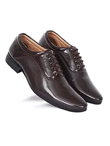 AADI Men's Brown Synthetic Leather Derby Formal Shoes - MRJ1652_08