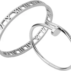 MYKI Magnetic Attractive Roman Numbers & Nail Combo Bracelet For Women & Girls