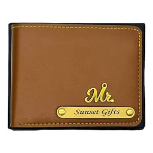 NAVYA ROYAL ART Customized Wallet Gifts for Men Leather Wallet for Men & Boys | Personalized Wallet with Name & Charm Purse - Tan