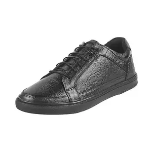 Metro Men Black Synthetic Leather Casual Lace-up Shoes UK/7 EU/41 (71-82)
