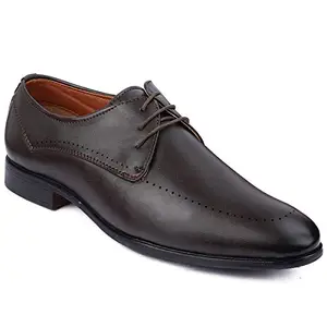 MUTAQINOTI Men's Brown Luxury Italian Leather Shoes for Men Formal Officewear 6 UK (MQLXPLDTBB)