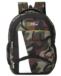 Zadinga Good Friends Unisex School Bag/ 15.6 inch Laptop Backpack/College Bagpack/Office Back Packed |Laptop Bag for Men Women |Boys & Girls with Item Dimensions LxWxH ‏ : ‎ 20 x 33 x 46 cm (Green)