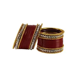 MAYA FASHION Red Gold Platted Acrylic-Brass Bangle Elegant Extra Large Size Bangle | Perfect Fit for Plus Size banglesTrendy and Comfortable Fit for woman and girls | (Sku-ban1213)