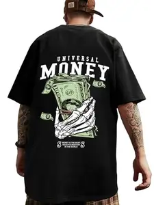 Benny Brooks Men Black Color Round Neck Oversized Tshirt -Money t Shirt