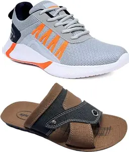Genial Running Shoes for Men (Multicolor) | Size - 9 | P-GL-1566 Gry-Titan 11-9