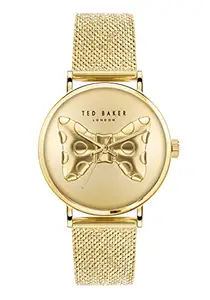Ted Baker TB Iconic Collection Women's Analog Gold Dial Coloured Quartz Watch, Round Dial with 37 Case Width - BKPPHS3039I