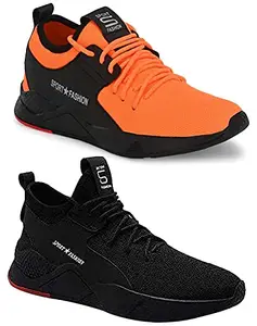 Cogs Combo Pack of 2 Multicolor Casual Sports Running Shoes for Men's 9 UK (Combo-(2)-147-196)