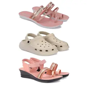 Women's Comfortable Sandal,Casual Lightweight Sandal for Everyday Wear | (COMBO-3)-1944-OO1-1959-5-EURO-36