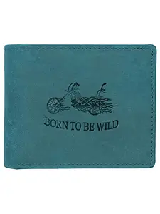 WildHorn Blue Leather Men's Wallet (WHEW5004BLUEHUNTER)