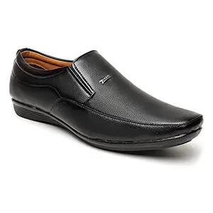 Zixer Synthetic Leather Mens Formal Shoes || Office Formal Shoes Men Latest Stylish|| Formal Shoes for Men Leather Look Slip On Black