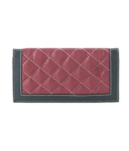FT Genuine Leather Cherry Color Designer Wallet for Women