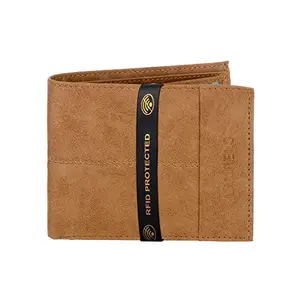 Laurels Vegan Leather Beige Men's Wallet with RFID Protection, (Model: LWT-RUGG-06)