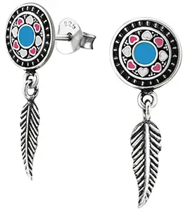 Via Mazzini 92.5-925 Sterling Silver Traditional Look Dangle Stud Earrings for Women And Girls Pure Silver (ER0276)