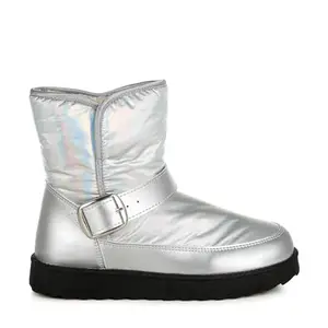 London Rag Buckle Strap Puffy Ankle Boots