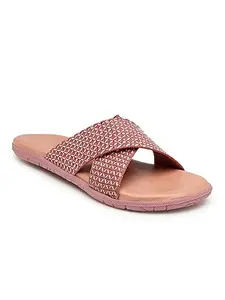 Carrito Women's Fashion Flat Sandals,Trendy & Comfortable for all Formal & Casual Occassions (Peach, numeric_9)
