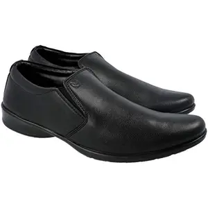 Walkaroo Men's Synthetic Leather Black Formal Shoes - 7 UK (WF6001)