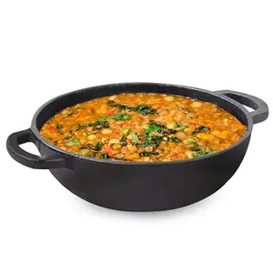 The Indus Valley Pre-Seasoned Cast Iron Kadai with Flat Handles | Medium, 25.4 cm/10 inch, 2.3Ltr, 2.5kg | Naturally Nonstick Kadhai, 100% Pure & Toxin-Free, No Chemical Coating price in India.