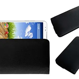 ACM Rich Leather Soft Case Compatible with Micromax Canvas XL 2 A109 Mobile Handpouch Cover Carry Black
