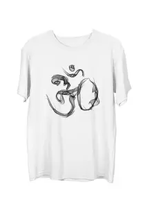 Wear Your Opinion Mens Graphic Printed T-Shirt (Design: Om Smoke,WhiteBasic,Large)
