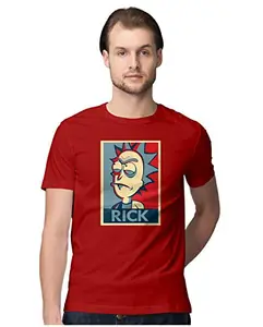 ALLEN BLACK Rick Sanchez Hope Style Inspired Graphic T-Shirt for Men 100% Cotton Red_Rick-RED-4XL-MEN-ROUND_