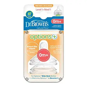 Dr. Brown's Dr Brown's Bottle of Milk for Baby with Fast aerating Nipple Medium Slow Flow 2pk