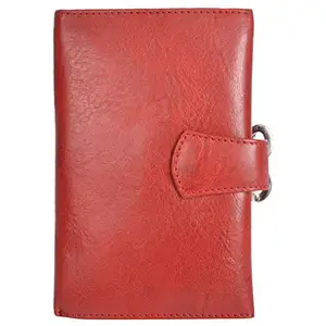 Leatherman Fashion LMN Genuine Leather Girls Red Wallet 4 Card Slots