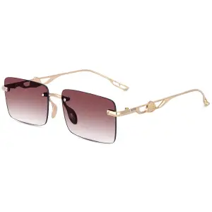 Visit the Dervin Store Dervin UV Protected Rectangular Rimless Sunglasses for Men and Women