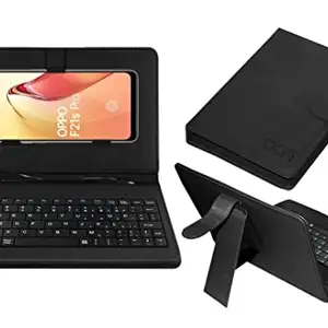 ACM Keyboard Case Compatible with Oppo F21s Pro Mobile Flip Cover Stand Direct Plug & Play Device for Study & Gaming Black