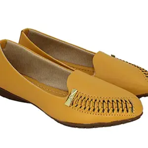 SKOLL Woman & Girls Lazer-Cut Bellies Yellow