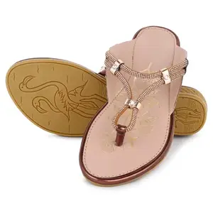 Sanjay Foot Point Brown Leather Slides - Comfort Casual Sandals for Men Foot Durable Copper Tone Design