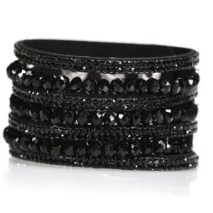 Weinbux Trendy Black Metal Bangles Cuff Bracelet | Bangle for Women and Girls | Adjustable | Pack of 1